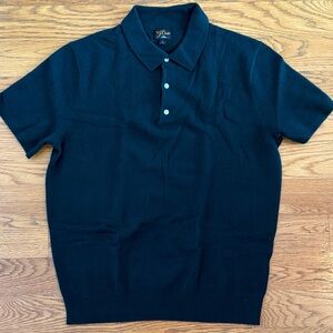 J. Crew Mens Cashmere Forest Green Polo Sweater